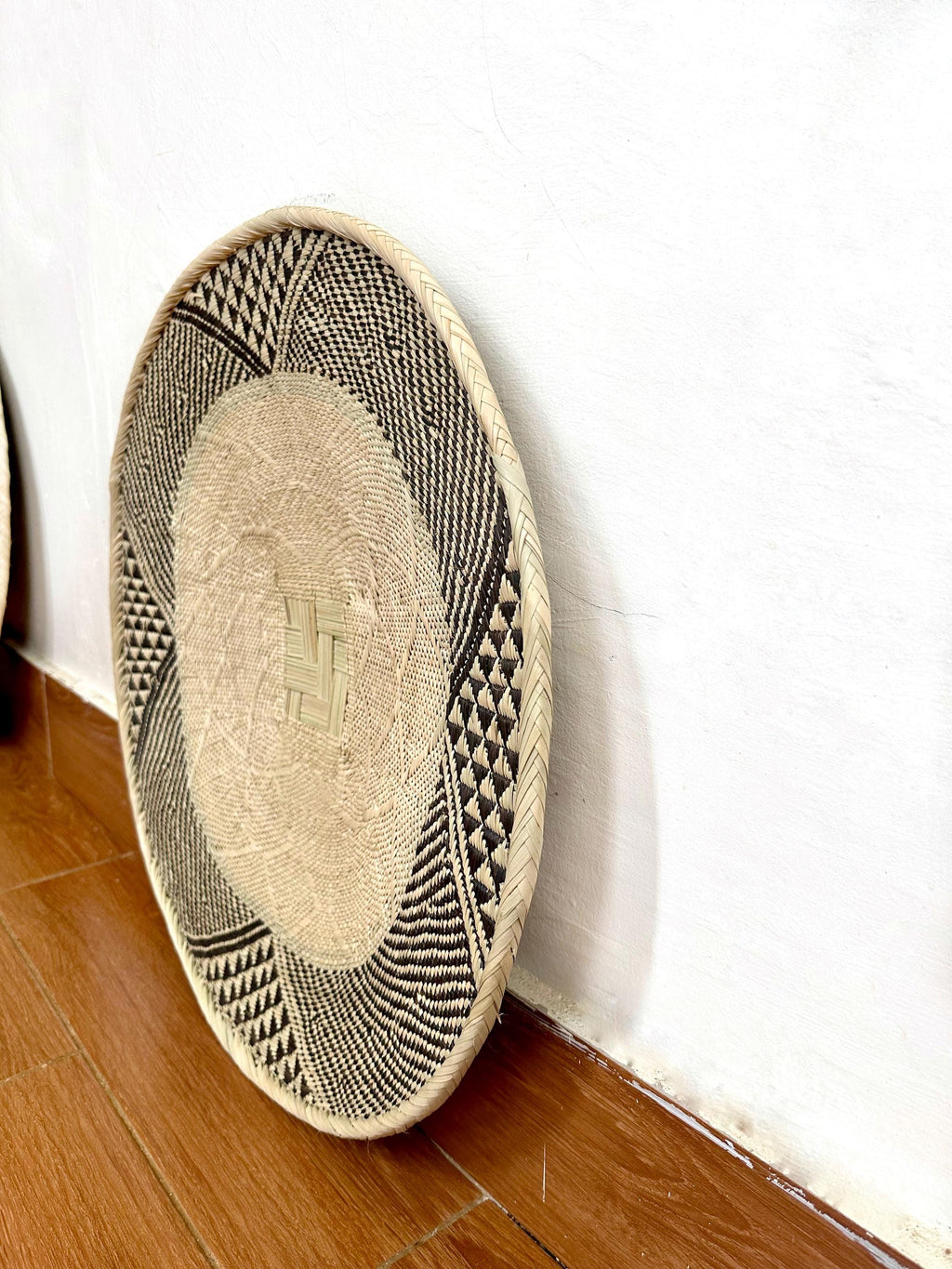 Handwoven Binga Basket Wall Art – 26 Inch Rustic African Home Decor