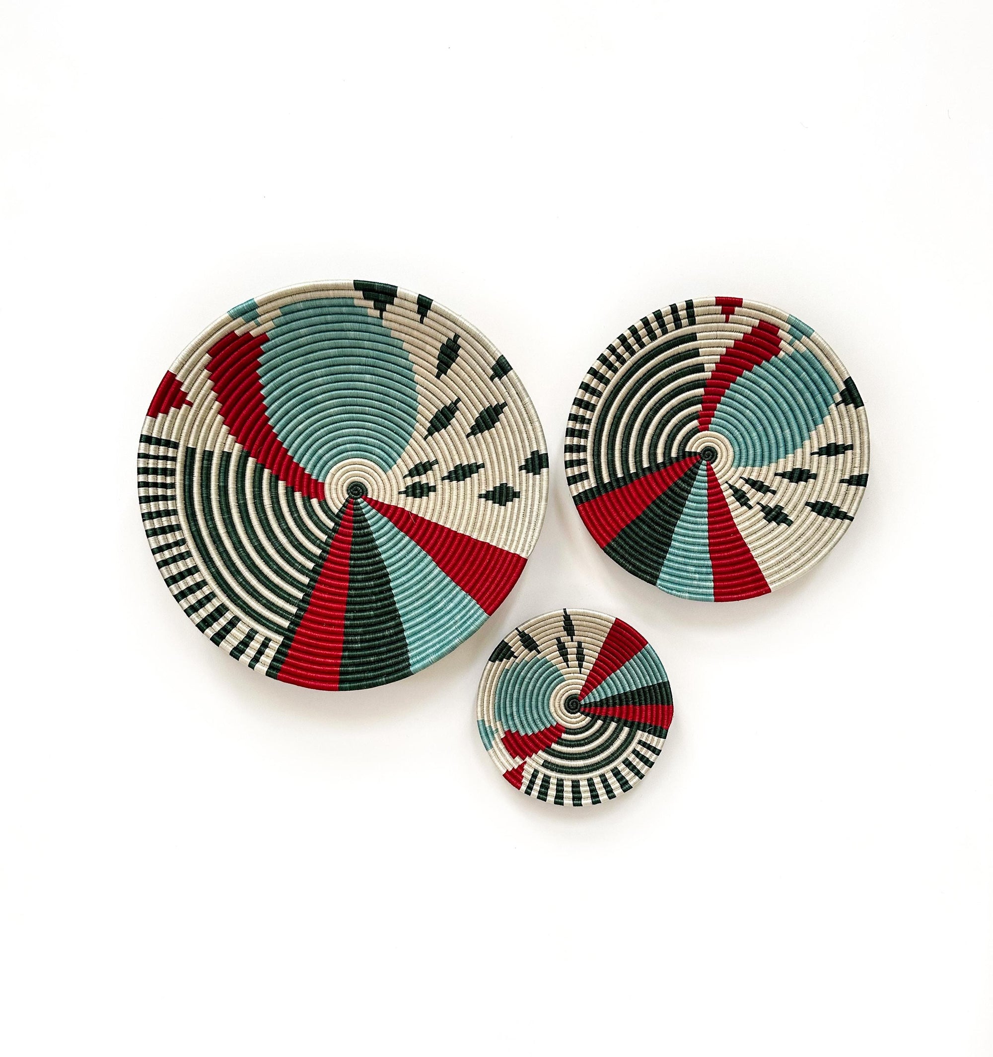 African Wall Basket Set: Bohemian Wall Decor