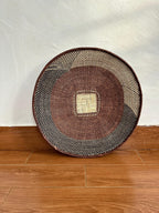 Handwoven Binga Wall Basket: 22" Brown African Boho Decor