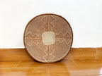 Brown African Wall Basket: 21" Handwoven Binga Boho Decor