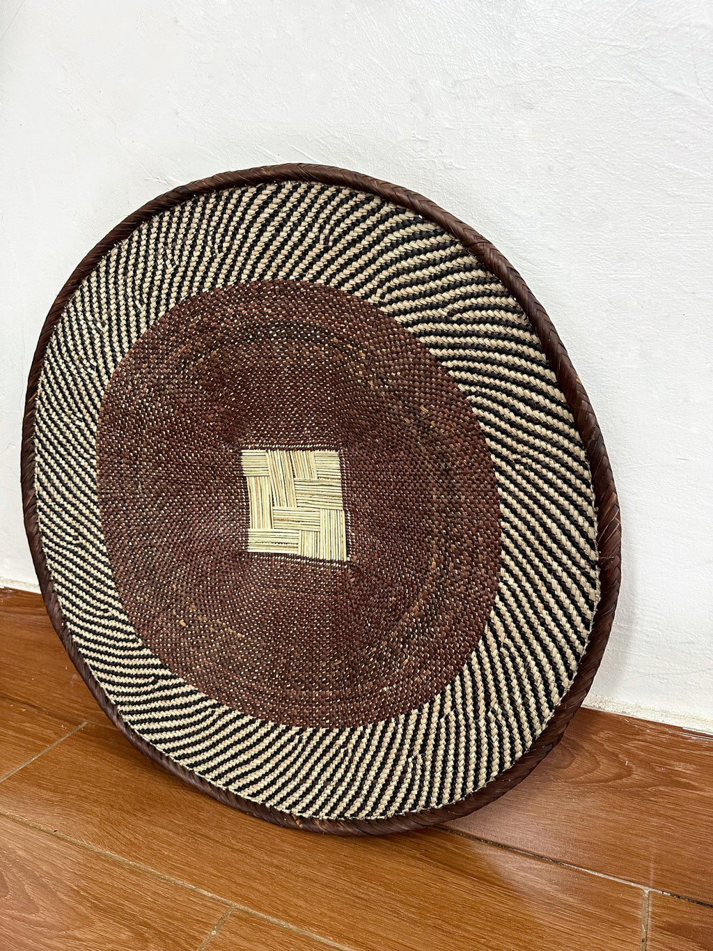 Large Binga Basket: 24'' Brown Woven Wall Hanging Decor