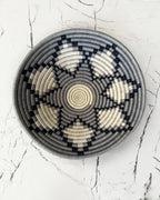 Large African Basket: 16 inch Wall Basket Gray White