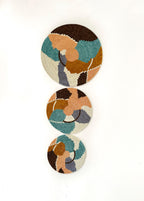 Woven Trivets Wall Decor Set of 3: Colorful African Wall Baskets - Flat Abstract Pattern