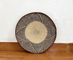 Large Wall Basket: 24'' Brown Woven Wall Hanging, Bohemian Decor