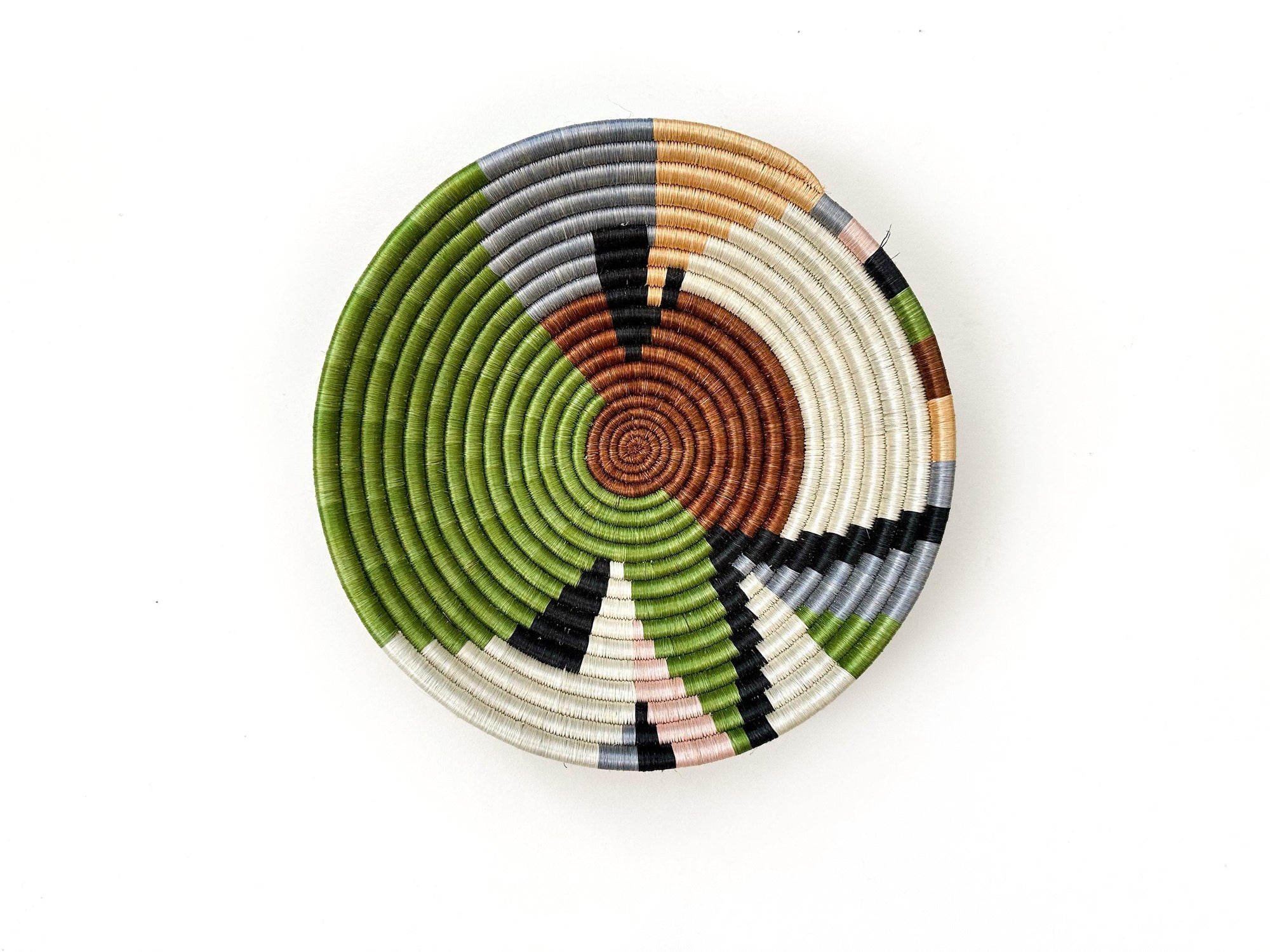 Green Woven Basket: Handmade Wall Basket, Sisal Bowl