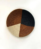 16 inch African Wall Basket: Boho Decor, Woven Sisal Bowl, Neutral Brown Earthy Tones
