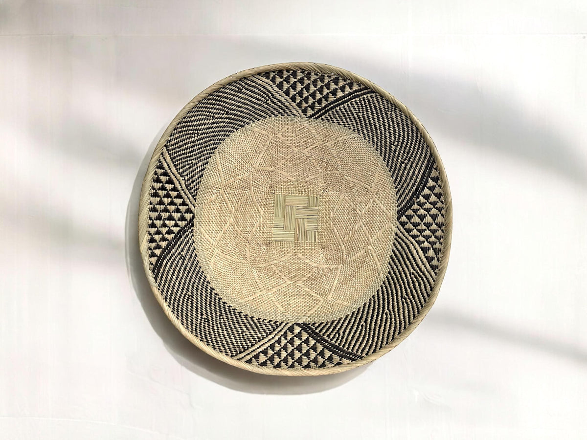 Handwoven Binga Basket Wall Art – 26 Inch Rustic African Home Decor
