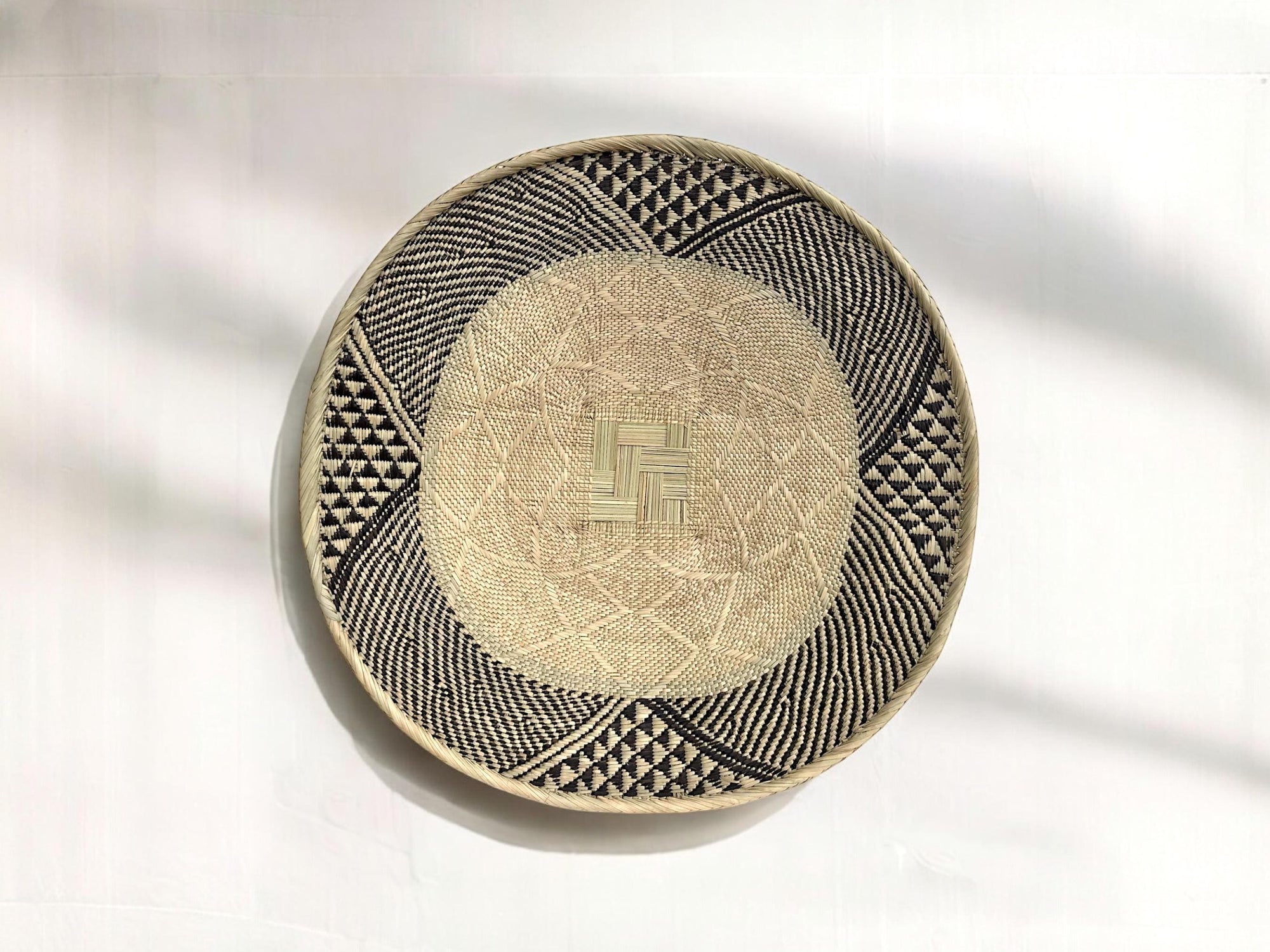 Handwoven Binga Basket Wall Art – 26 Inch Rustic African Home Decor