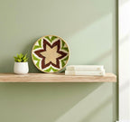 Handwoven Green and Brown Wall Basket - Boho Home Decor (16 inch)