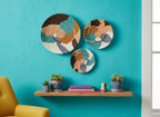 Woven Trivets Wall Decor Set of 3: Colorful African Wall Baskets - Flat Abstract Pattern