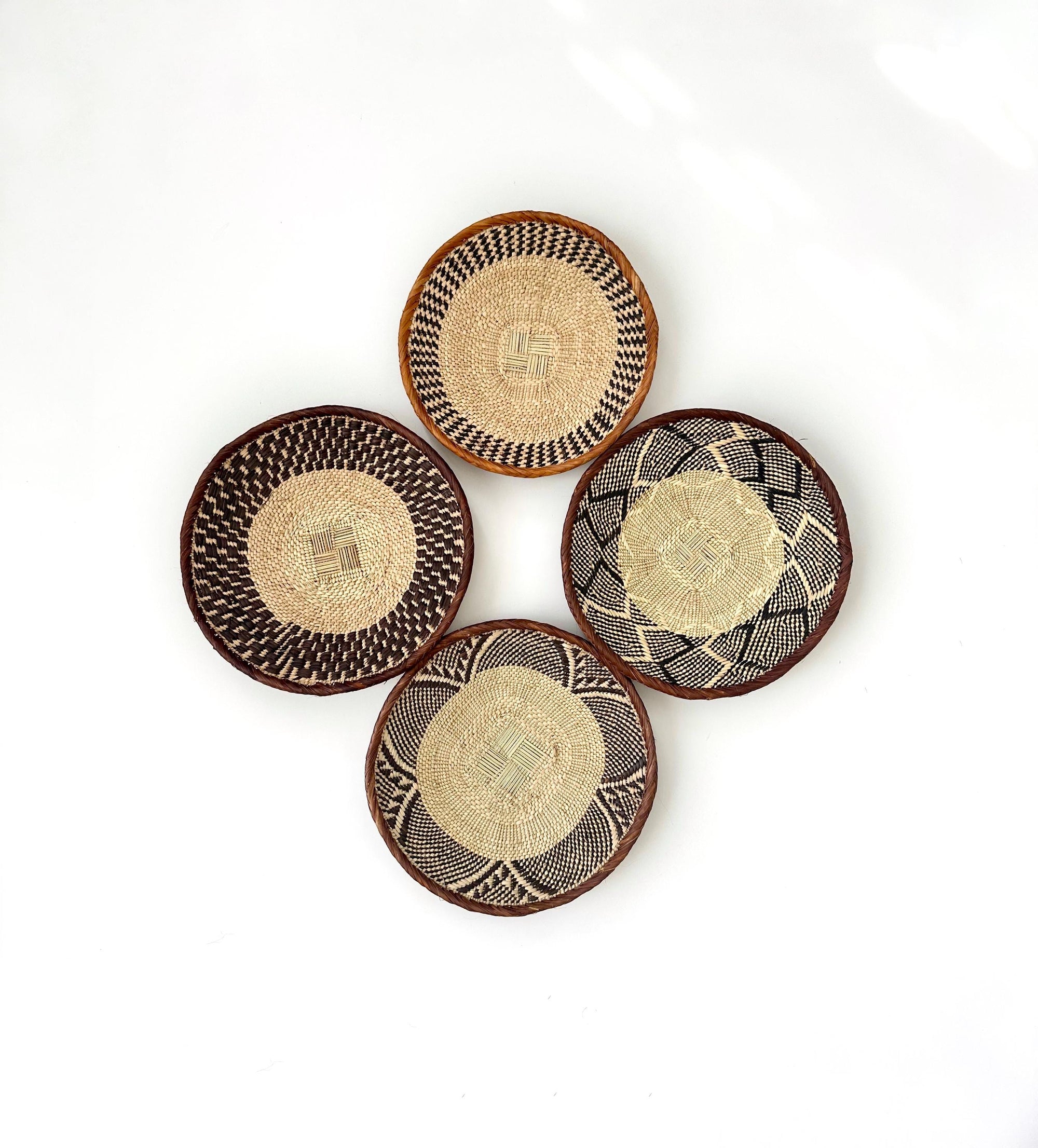 Basket Wall Hanging Set of 4, Boho Wall Decor