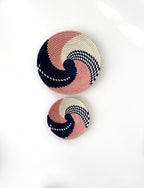 Set of 2 pink and blue Wall Basket - Boho Wall Decor