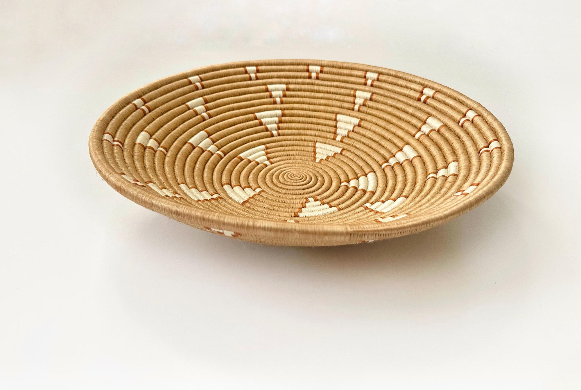 Large Brown Wall Basket: Handmade Sisal Bowl, Shelf Decor