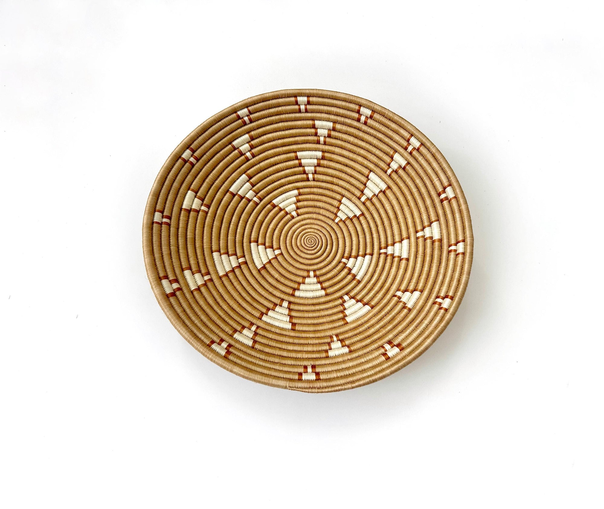 Large Brown Wall Basket: Handmade Sisal Bowl, Shelf Decor