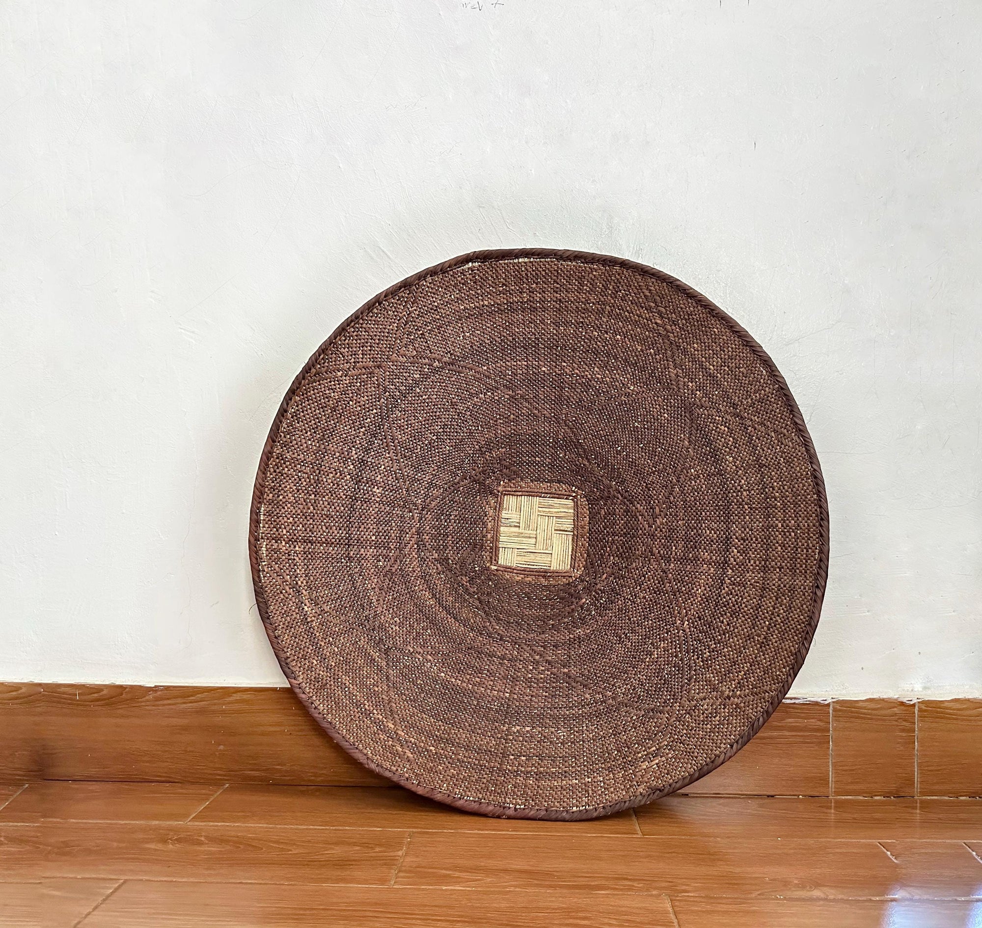 Extra Large Wall Basket Decor - 32 Inch African Basket, Rust tones, Natural Fibers