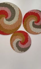 Woven Wall Baskets Decor - Set of 3 African Boho Trivets