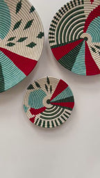 African Wall Basket Set: Bohemian Wall Decor