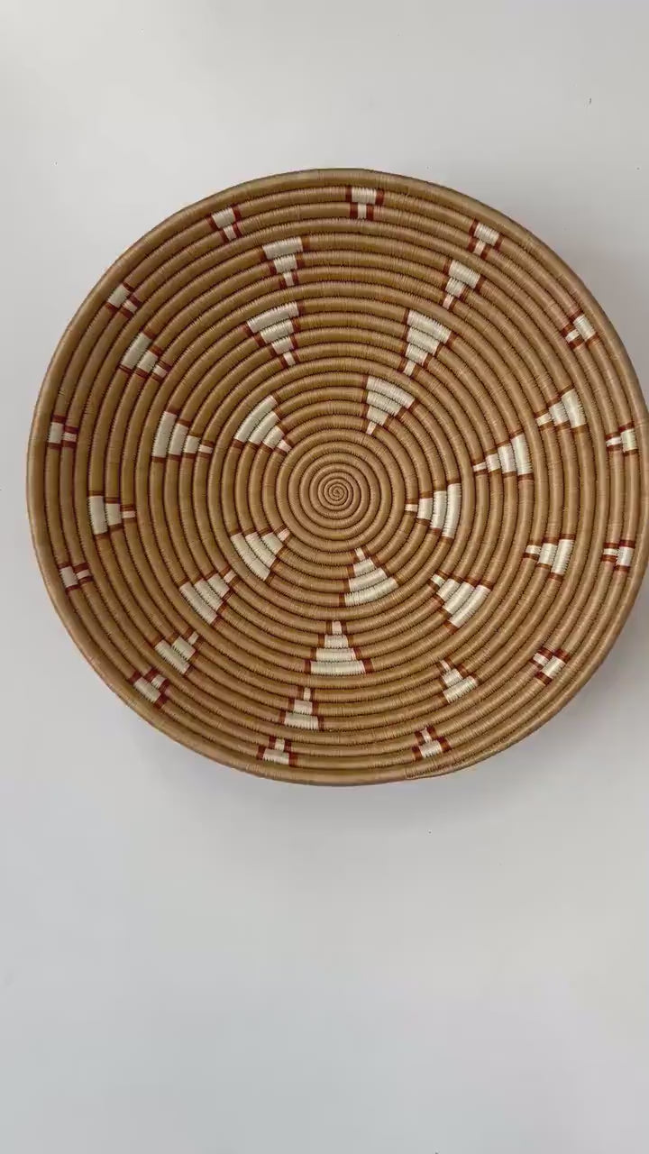 Large Brown Wall Basket: Handmade Sisal Bowl, Shelf Decor